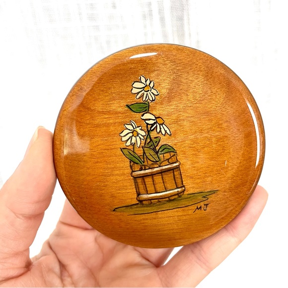 Myrtlewood Oregon Hand Painted Elk Deer Fish Flower Wall Hanging Plaque Decor - Picture 3 of 8